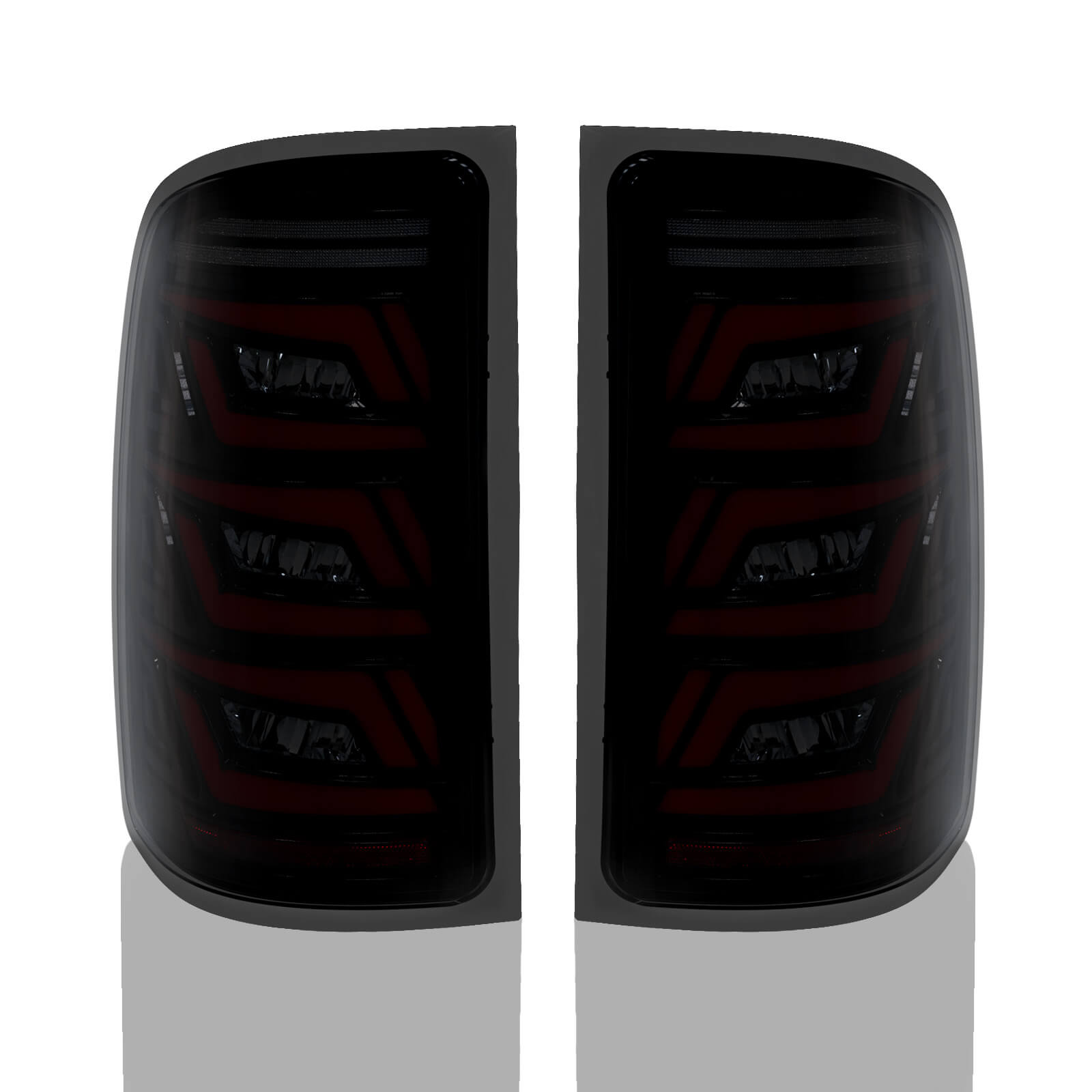 OKSIWA Sequential Full Led tail lights for 2007-2013 GMC Sierra 1500 2500HD 3500HD Starting Animated Rear Light Assembly, Dynamic Turn Signal,Brake Light,Reverse Light Smoked