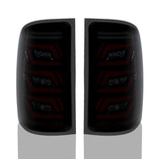 OKSIWA Sequential Full Led tail lights for 2007-2013 GMC Sierra 1500 2500HD 3500HD Starting Animated Rear Light Assembly, Dynamic Turn Signal,Brake Light,Reverse Light Smoked