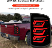 OKSIWA Sequential Full Led tail lights for 2007-2013 GMC Sierra 1500 2500HD 3500HD Starting Animated Rear Light Assembly, Dynamic Turn Signal,Brake Light,Reverse Light Smoked