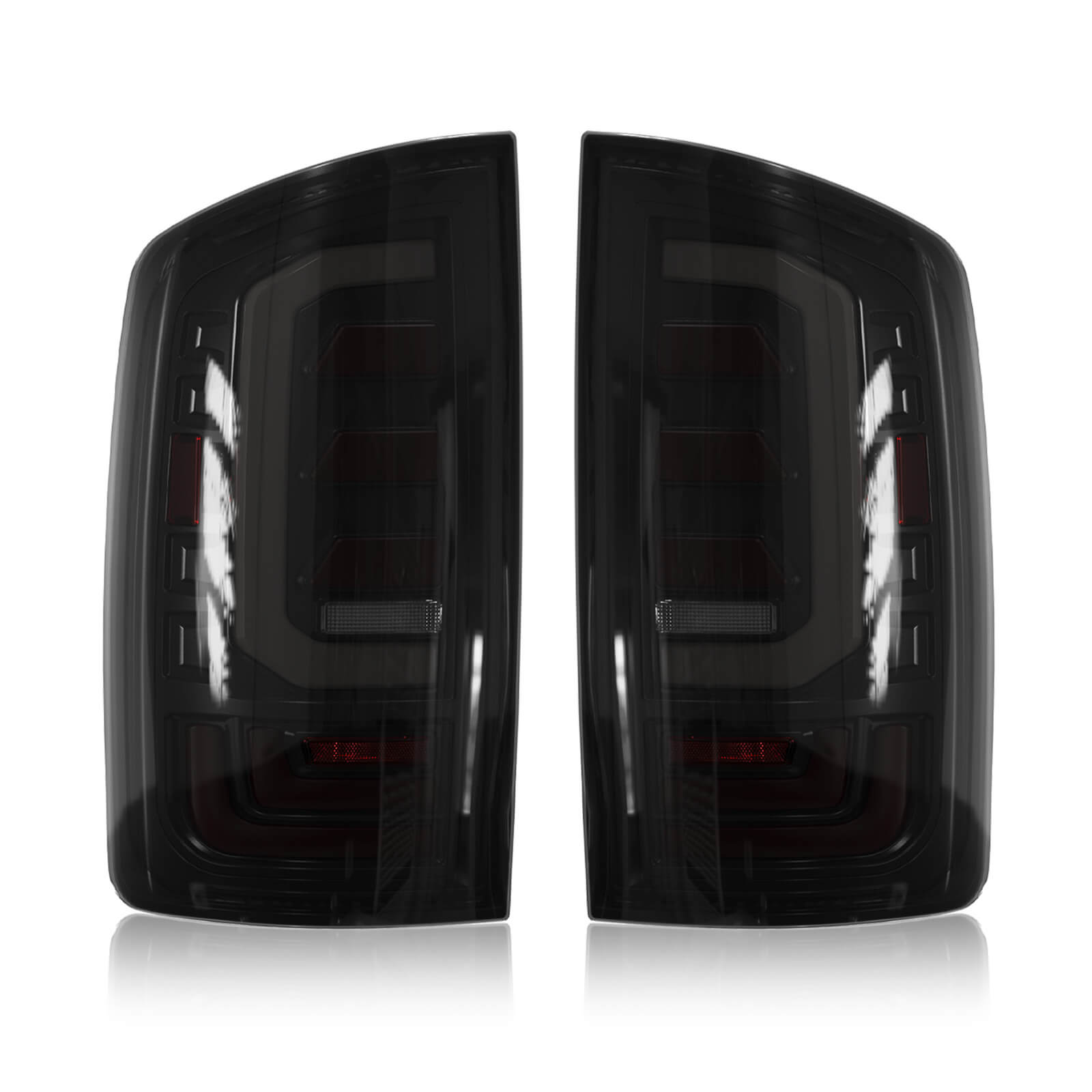 OKSIWA Sequential Full Led tail lights for 2003-2006 Dodge RAM 1500 2500 3500 Starting Animated, Dynamic Turn Signal,Brake Light,Reverse Light Smoked Rear Light Assembly