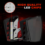 OKSIWA Sequential Full Led tail lights for Tacoma 2016-2023 Dynamic Turn Signal,Brake Light,Reverse Light Smoked Starting Animated Rear Light Assembly