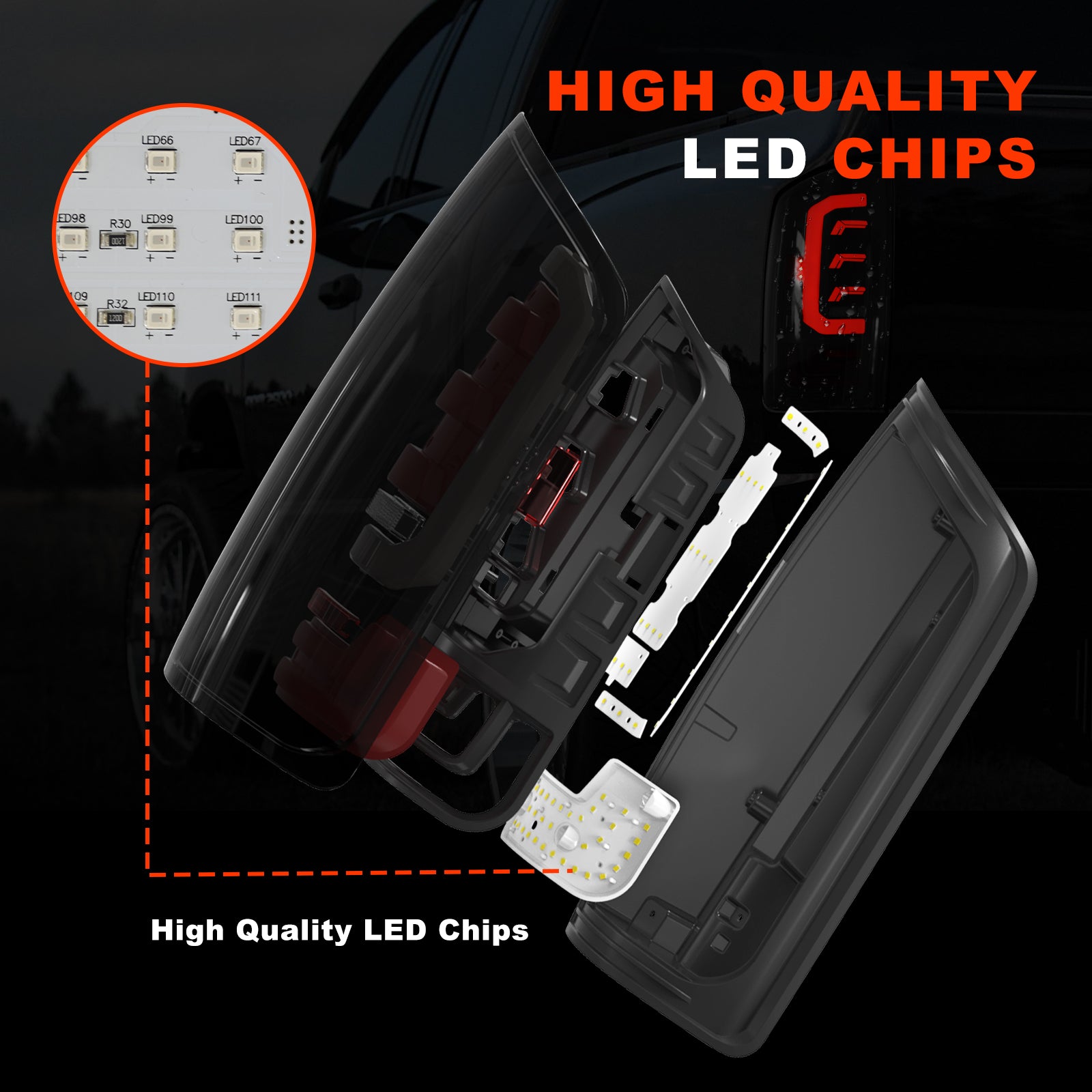 OKSIWA Sequential Full Led tail lights for 2003-2006 Dodge RAM 1500 2500 3500 Starting Animated, Dynamic Turn Signal,Brake Light,Reverse Light Smoked Rear Light Assembly