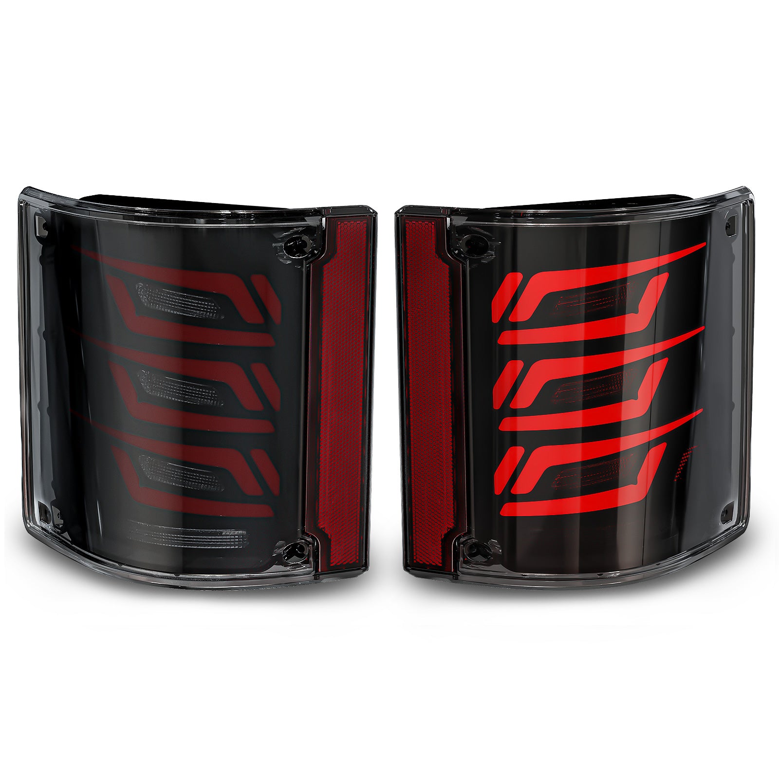 OKSIWA Sequential Full Led tail lights for 1973-1987 Chevy & GMC Starting Animated,Dynamic Turn Signal,Brake Light,Reverse Light Smoked Rear Light Assembly