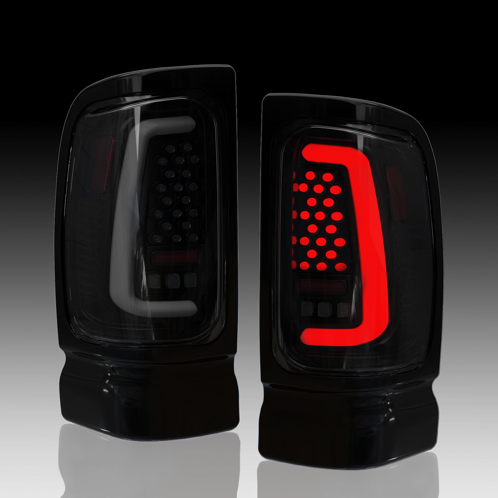 OKSIWA Sequential Full Led tail lights for Dodge 1994-2001 Ram 1500, 1994-2002 Ram 2500/3500 Starting Animated Rear Light Assembly, Dynamic Turn Signal,Brake Light,Reverse Light Smoked