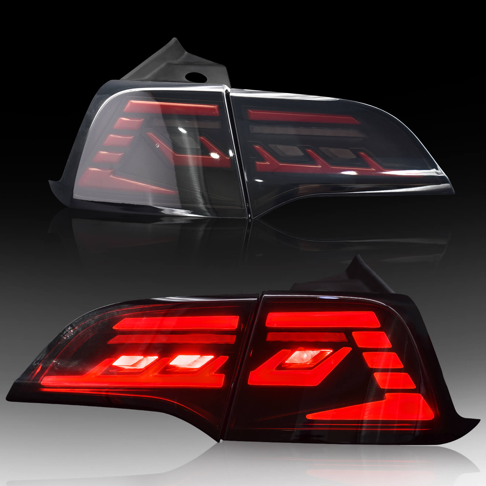 Oksiwa LED Tail Lights for 2017-2022 Tesla Model 3, Model Y with Smoked Lens