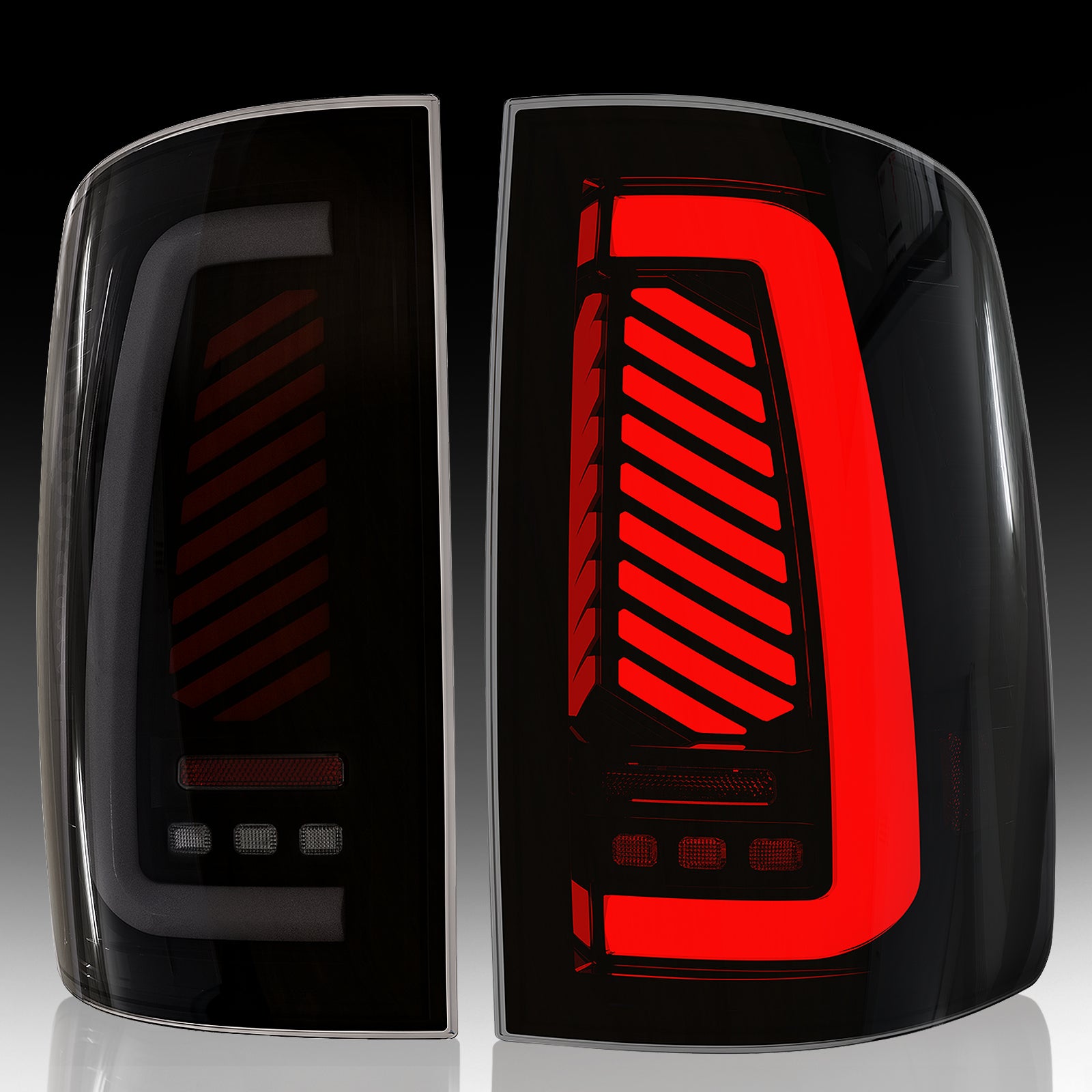 Oksiwa Tail Light Assembly Fit for 2009-2018 Dodge Ram 1500 2500 3500,Starting Animated Rear Light Assembly, Dynamic Turn Signal,Brake Light,Reverse Light Smoked
