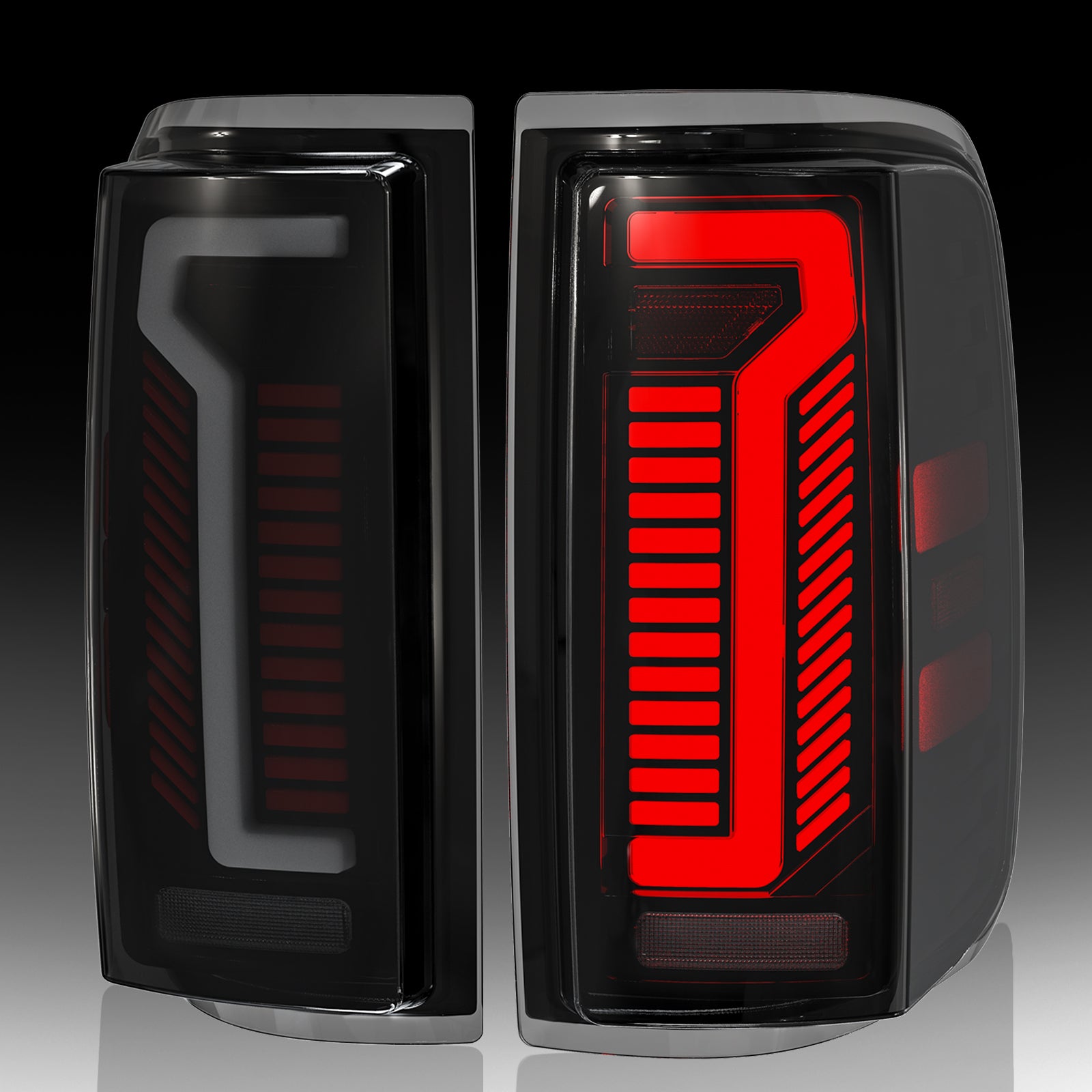OKSIWA Sequential Full LED Tail Lights for 2004-2008 Ford F150 - Animated, Dynamic Turn Signal, Brake, Reverse - Smoked Rear Light Assembly