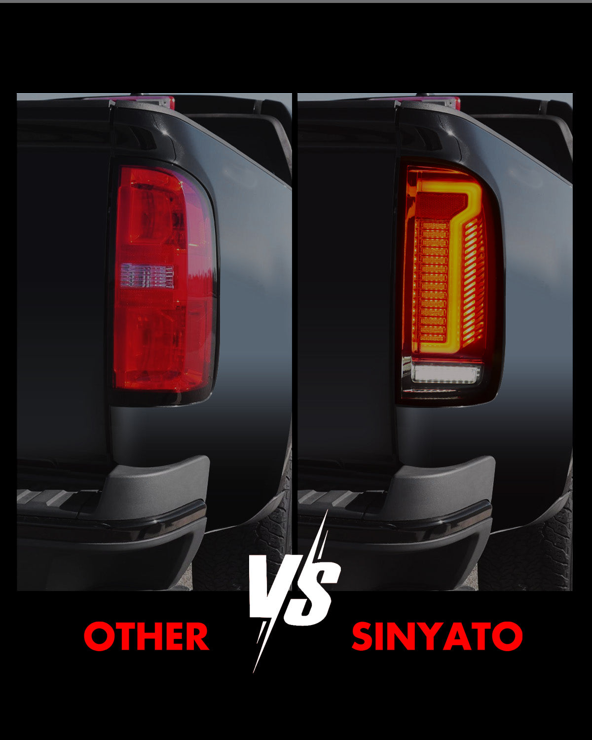Oksiwa Full LED Tail Lights for Chevrolet Colorado 2015-2022 Rear Light Assembly, Running Lights,Turn Signals, Brake Lights, Reverse Lights, Driver & Passenger Side - Smoked