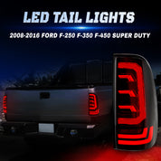 OKSIWA Sequential Full Led Tail Lights for Ford F250 F350 F450 2008-2016 Starting Animated, Dynamic Turn Signal,Brake Light,Reverse Light Smoked Rear Light Assembly