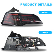 Oksiwa LED Tail Lights for 2017-2022 Tesla Model 3, Model Y with Smoked Lens