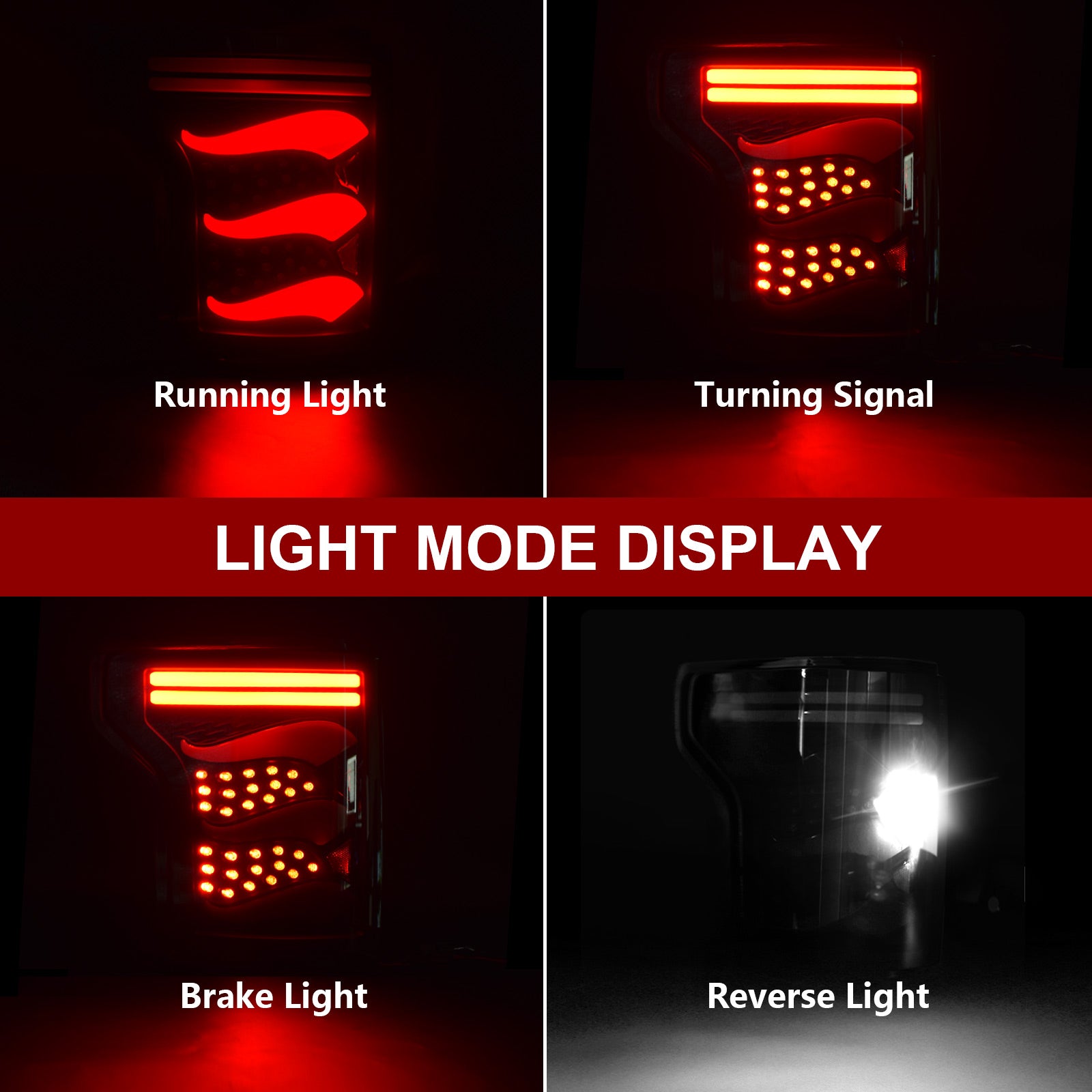 Oksiwa LED Tail Light for 2015-2020 Ford F150 with Smoked Lens (1 pair)