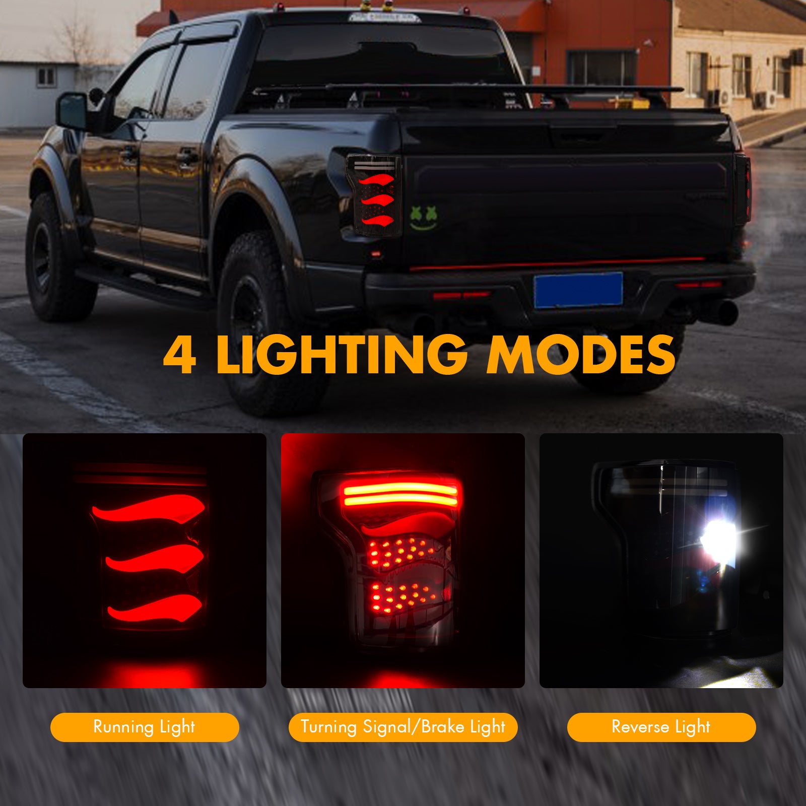 Oksiwa LED Tail Light for 2015-2020 Ford F150 with Smoked Lens (1 pair)