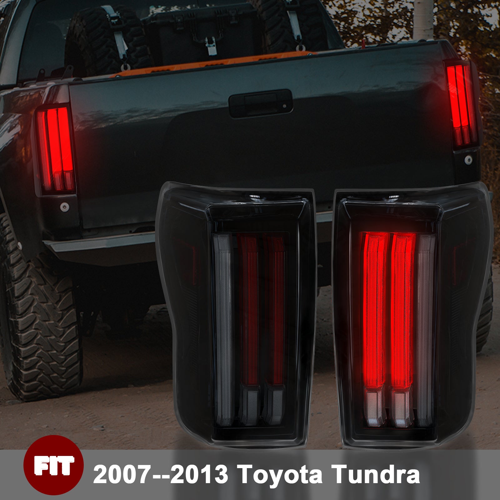 OKSIWA Sequential Led Tail Lights For 2007-2013 Toyota Tundra Starting Animated Rear Lights Assembly