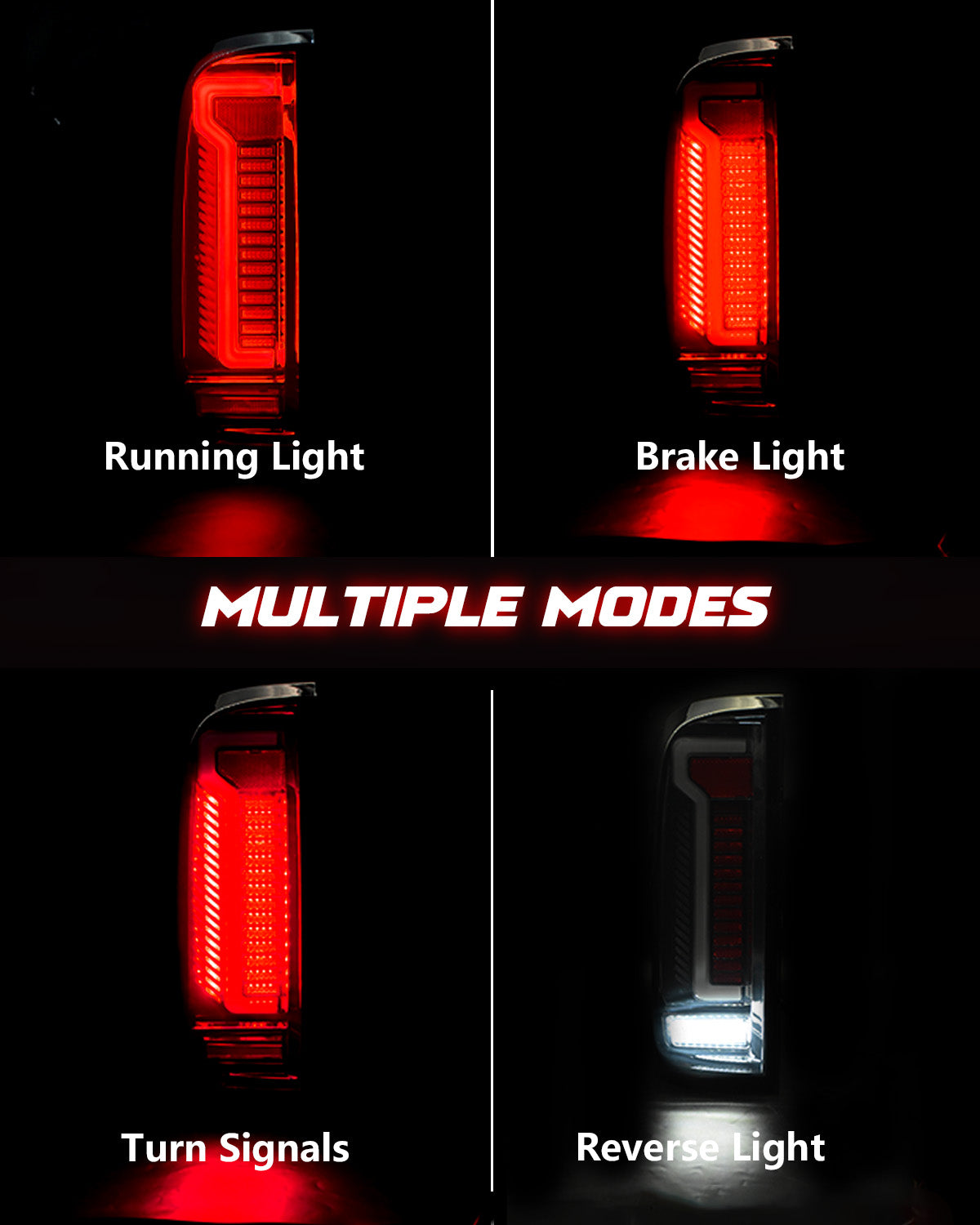 Oksiwa Full LED Tail Lights for Chevrolet Colorado 2015-2022 Rear Light Assembly, Running Lights,Turn Signals, Brake Lights, Reverse Lights, Driver & Passenger Side - Smoked