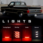 OKSIWA Sequential Full Led tail lights for 1973-1987 Chevy & GMC Starting Animated,Dynamic Turn Signal,Brake Light,Reverse Light Smoked Rear Light Assembly