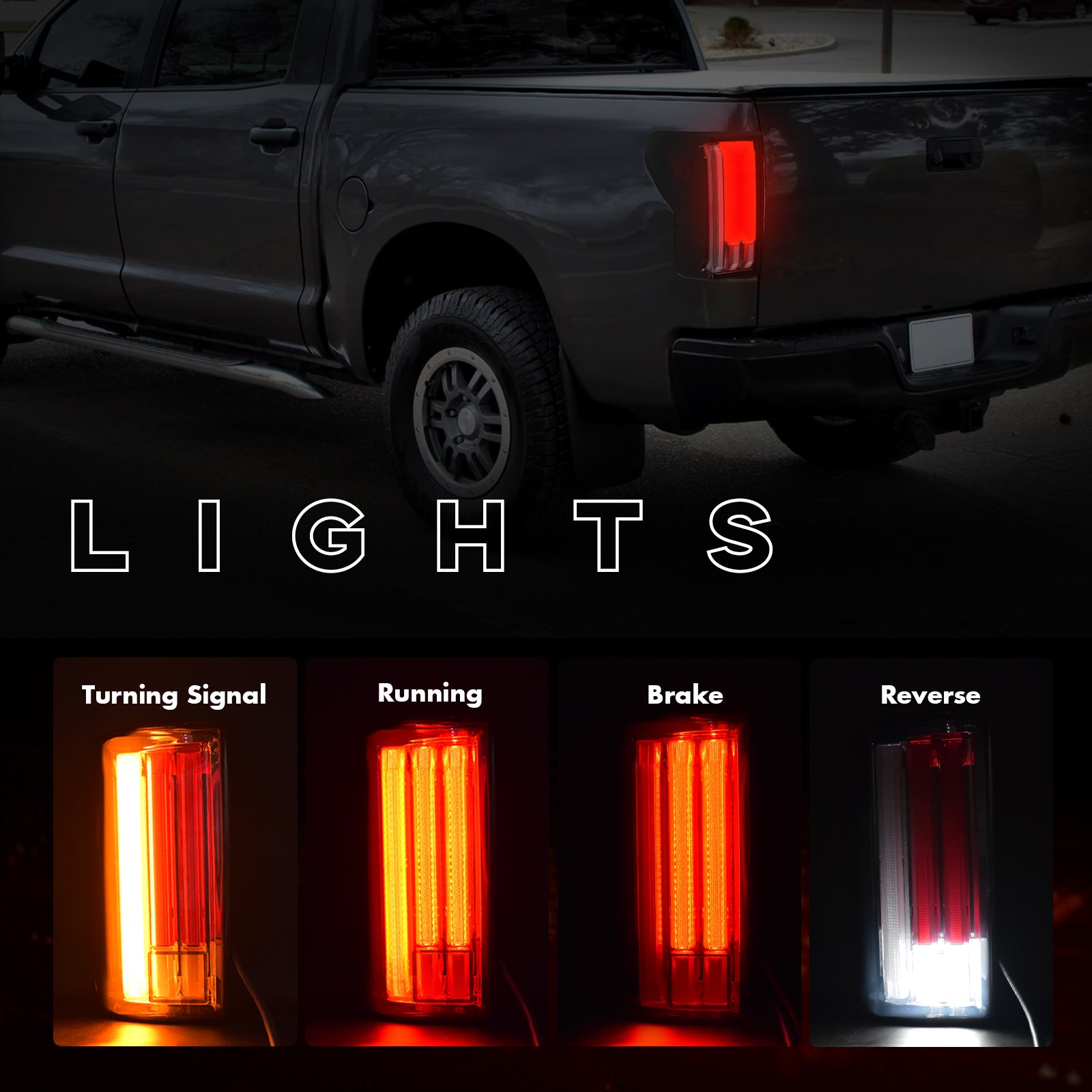 OKSIWA Sequential Led Tail Lights For 2007-2013 Toyota Tundra Starting Animated Rear Lights Assembly