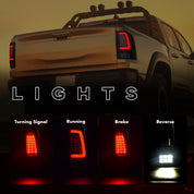 OKSIWA Full Led tail lights for 2009-2018 Dodge Ram Rear Light Assembly Turn Signal,Brake Light,Reverse Light Smoked 1 Pair Rear Lights