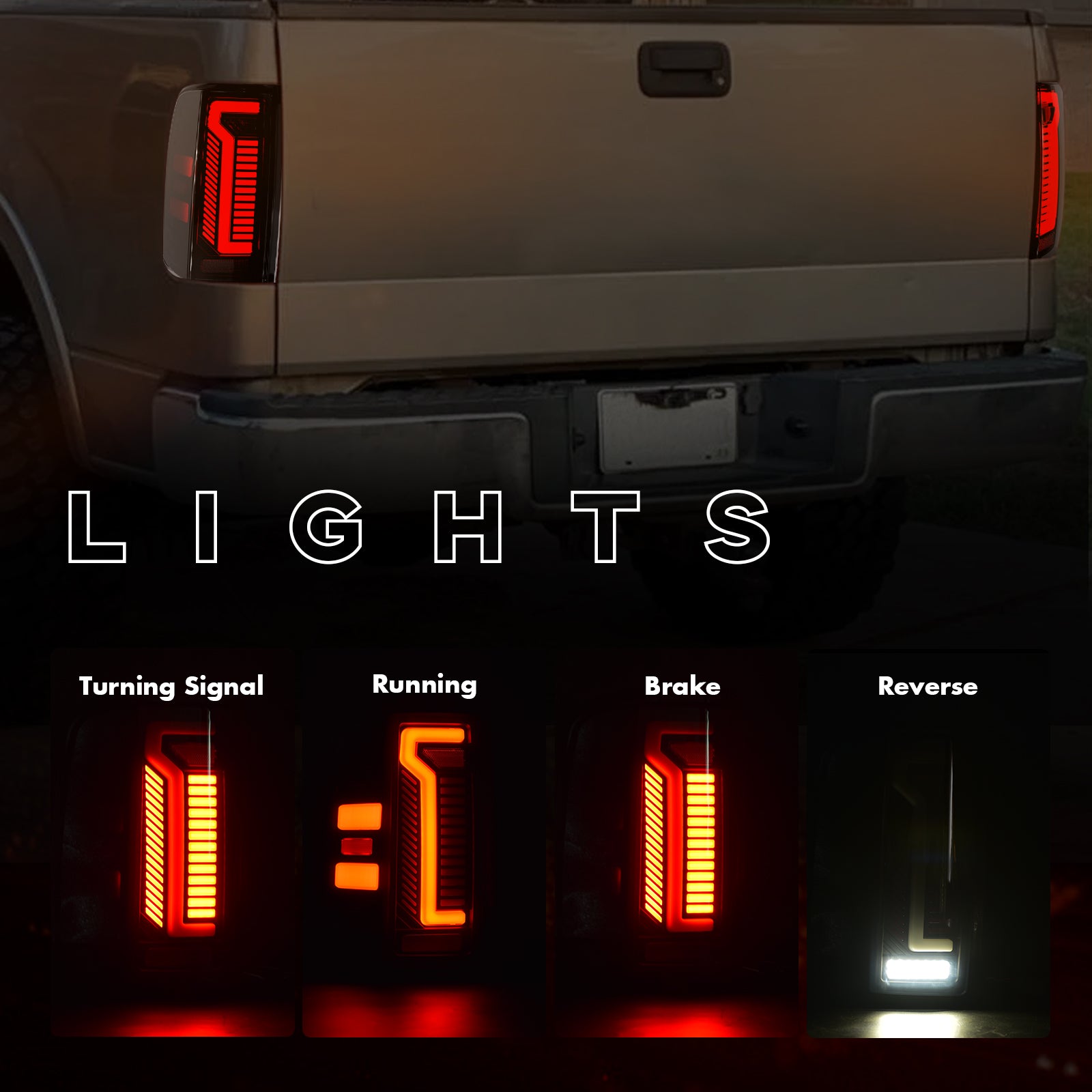 OKSIWA Sequential Full LED Tail Lights for 2004-2008 Ford F150 - Animated, Dynamic Turn Signal, Brake, Reverse - Smoked Rear Light Assembly