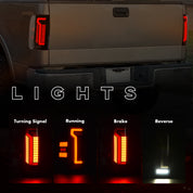 OKSIWA Sequential Full LED Tail Lights for 2004-2008 Ford F150 - Animated, Dynamic Turn Signal, Brake, Reverse - Smoked Rear Light Assembly