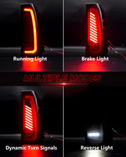 OKSIWA Sequential LED Tail Lights for 1999-2002 Chevy Silverado 1500/2500 & 1999-2006 GMC Sierra 1500/2500/3500 with Start-Up Animation, Dynamic Turn Signals, Brake Light,Reverse Light -Smoked
