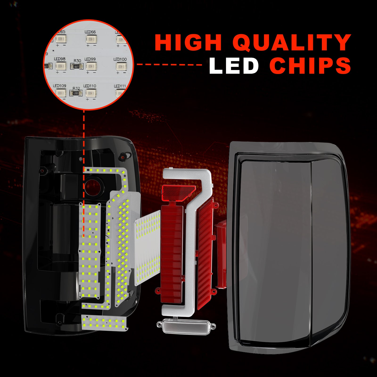 OKSIWA Sequential Full LED Tail Lights for 2004-2008 Ford F150 - Animated, Dynamic Turn Signal, Brake, Reverse - Smoked Rear Light Assembly