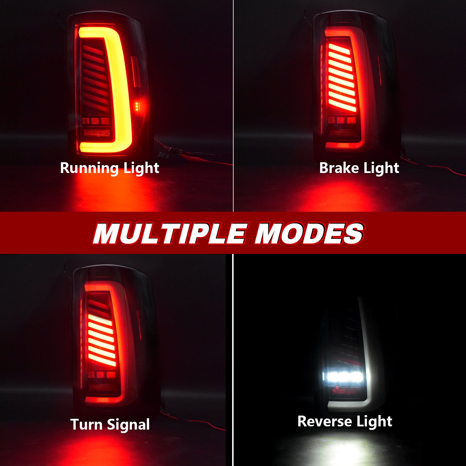OKSIWA Sequential LED Tail Lights for 2000-2006 Chevy Suburban 1500/2500, Tahoe, GMC Yukon/Yukon XL 1500/2500, with Start-Up Animation, Dynamic Turn Signals, Brake and Reverse Lights