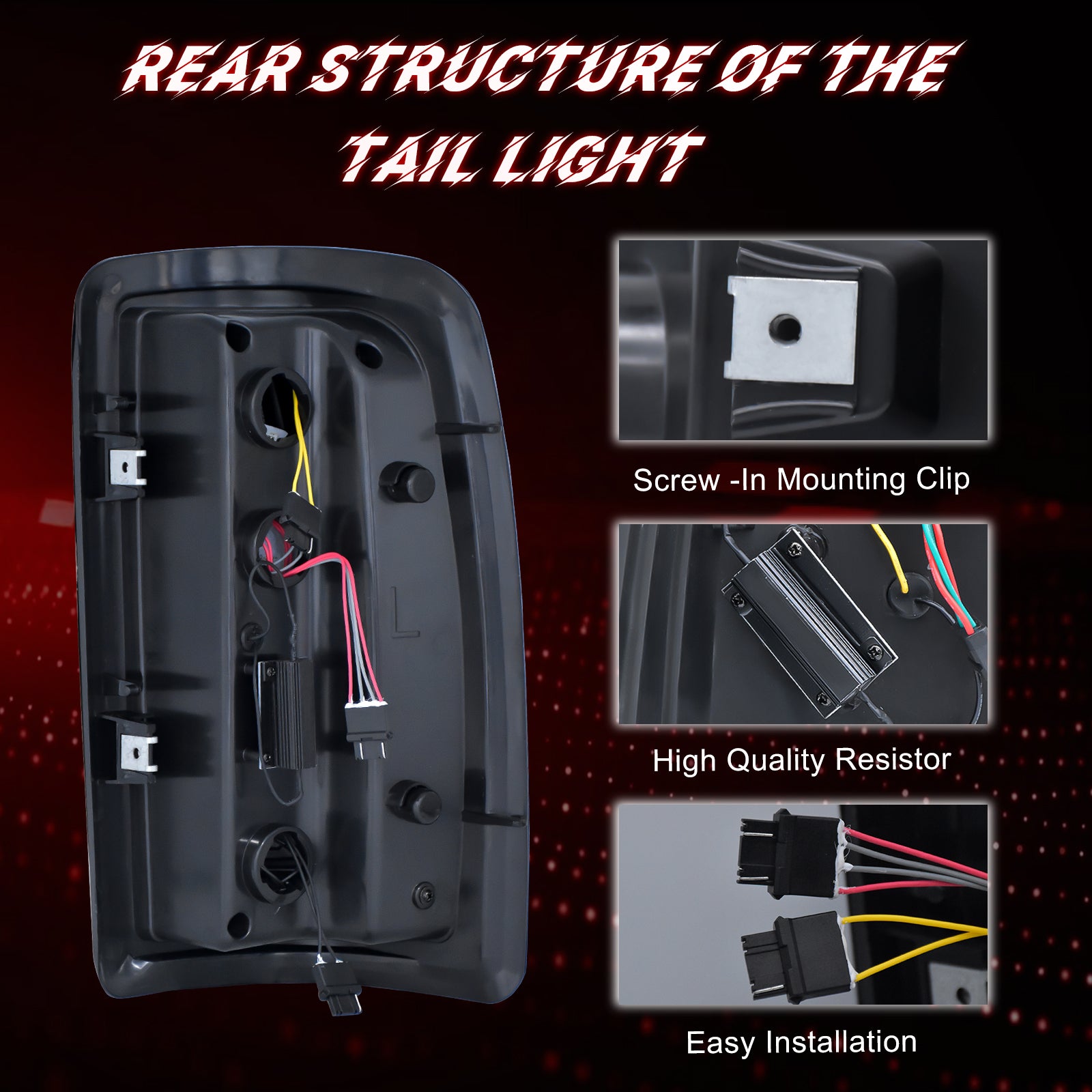 OKSIWA Sequential LED Tail Lights for 2000-2006 Chevy Suburban 1500/2500, Tahoe, GMC Yukon/Yukon XL 1500/2500, with Start-Up Animation, Dynamic Turn Signals, Brake and Reverse Lights