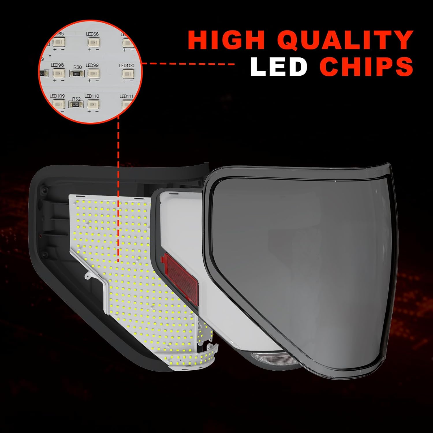 OKSIWA Sequential Full Led tail lights Compatible with 2009 2010 2011 2012 2013 2014 Ford F150 Starting Animated, Dynamic Turn Signal,Brake Light, Reverse Light Rear Light Assembly Smoked