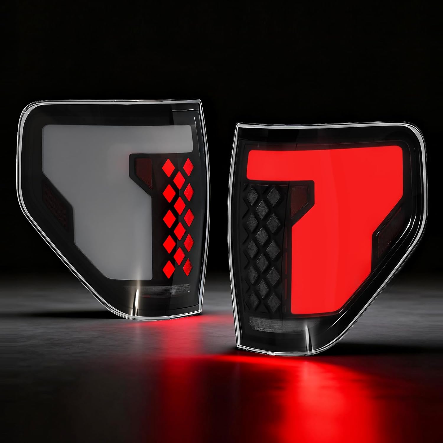 OKSIWA Sequential Full Led tail lights Compatible with 2009 2010 2011 2012 2013 2014 Ford F150 Starting Animated, Dynamic Turn Signal,Brake Light, Reverse Light Rear Light Assembly Smoked