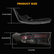 OKSIWA Full LED Tail Lights for Honda Accord 2018 2019 2020 2021 2022 (10th & 10.5th Gen) | 18-22 Accord Rear Lights with Start-Up Animation, Turn Signals, Brake Lights, and Reverse Lights