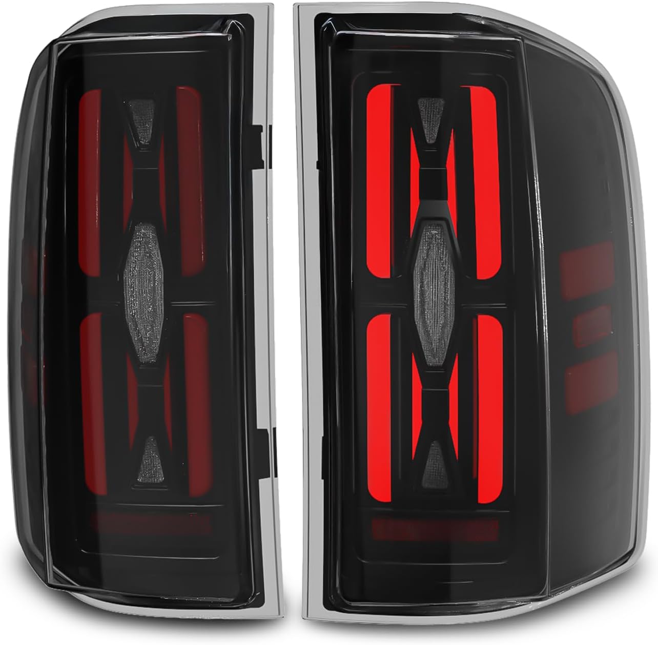 OKSIWA Sequential LED Tail Lights Assemble Fits for 2007-2013 Chevy Silverado 1500& 2007-2014 Chevy Silverado 2500HD/3500HD With Start-Up Animation, Dynamic Turn Signals, Brake Light,Reverse Light-Smoked