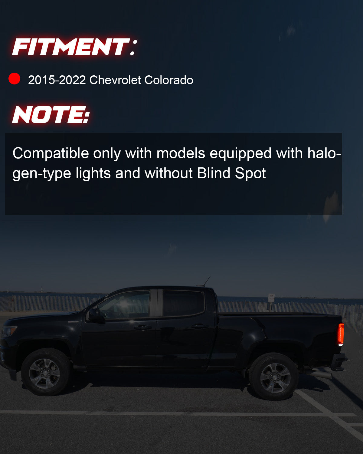 Oksiwa Full LED Tail Lights for Chevrolet Colorado 2015-2022 Rear Light Assembly, Running Lights,Turn Signals, Brake Lights, Reverse Lights, Driver & Passenger Side - Smoked