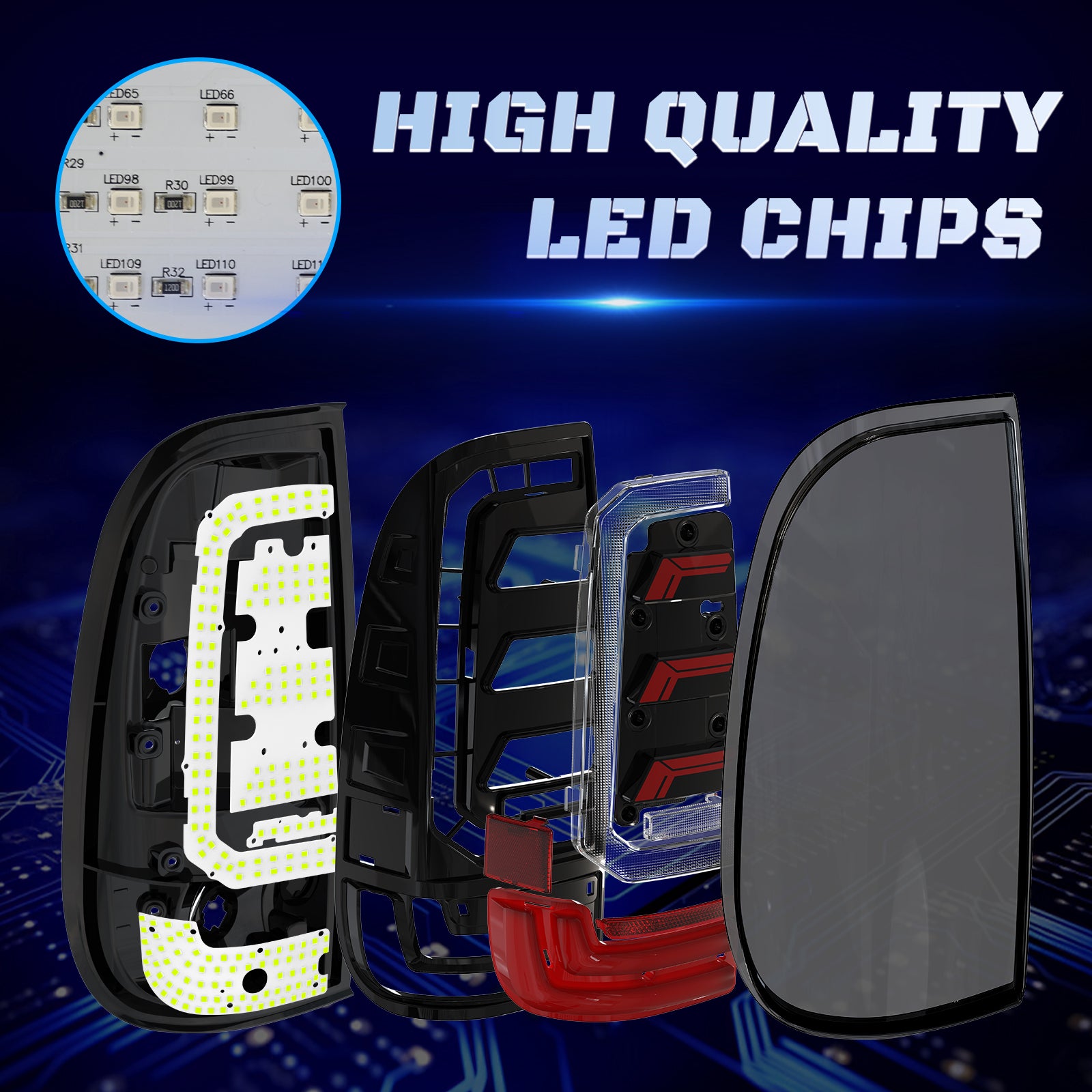 OKSIWA Sequential Full Led Tail Lights for Ford F250 F350 F450 2008-2016 Starting Animated, Dynamic Turn Signal,Brake Light,Reverse Light Smoked Rear Light Assembly