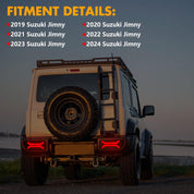 Oksiwa Full Tail Lights for 2019-2024 Suzuki Jimny with Start Up Sequence,Dynamic Turn Signal,Unique Appearance Design, Reverse Brake Tail Lamp Rear Lights Assembly