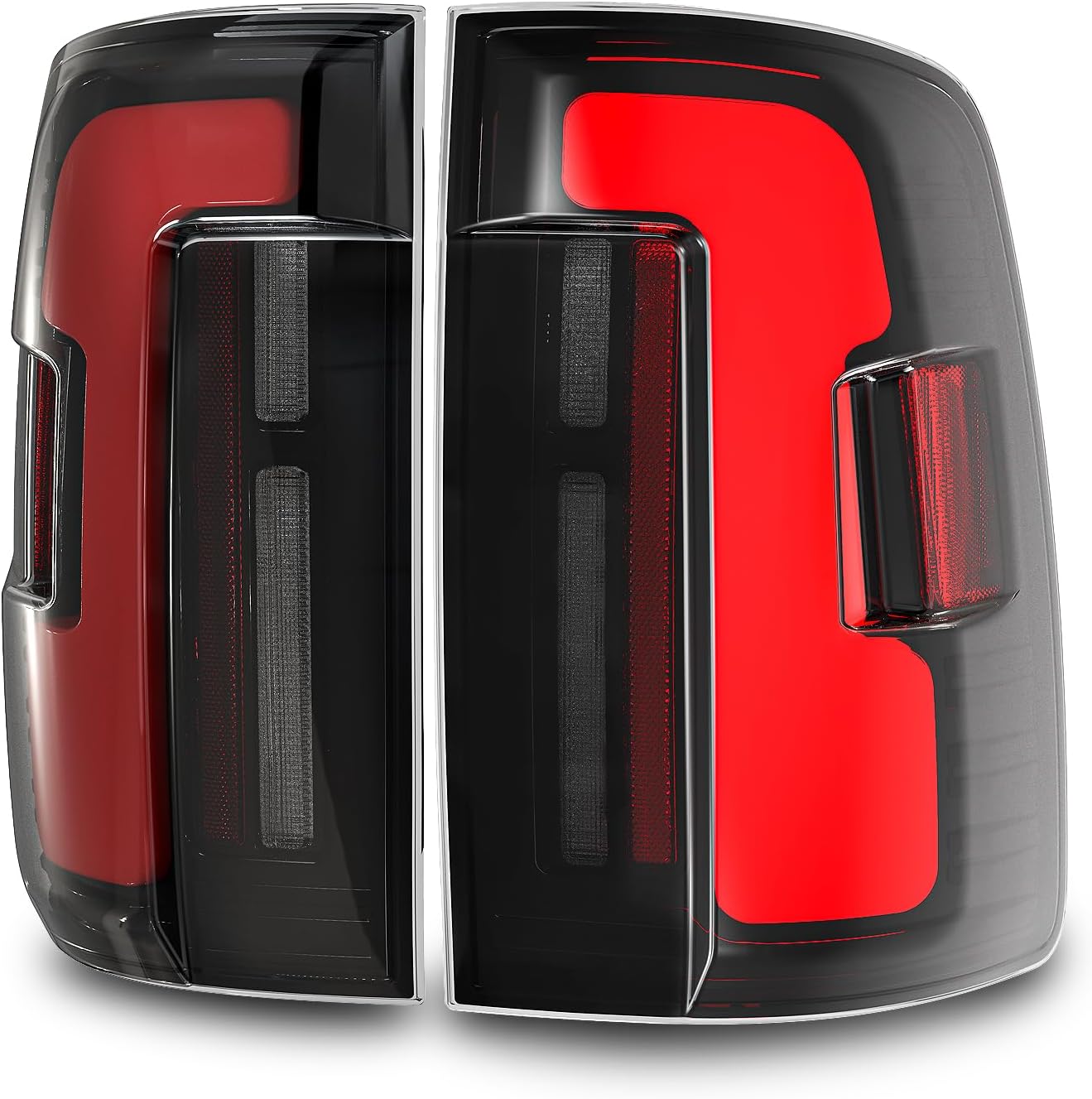 OKSIWA Sequential Full Led tail lights for 2009-2018 Dodge Ram (Not fit for 2014 Dodge Ram 1500) Starting Animated Rear Light Assembly,Brake Light,Reverse Light,Dynamic Turn Signal,Smoked