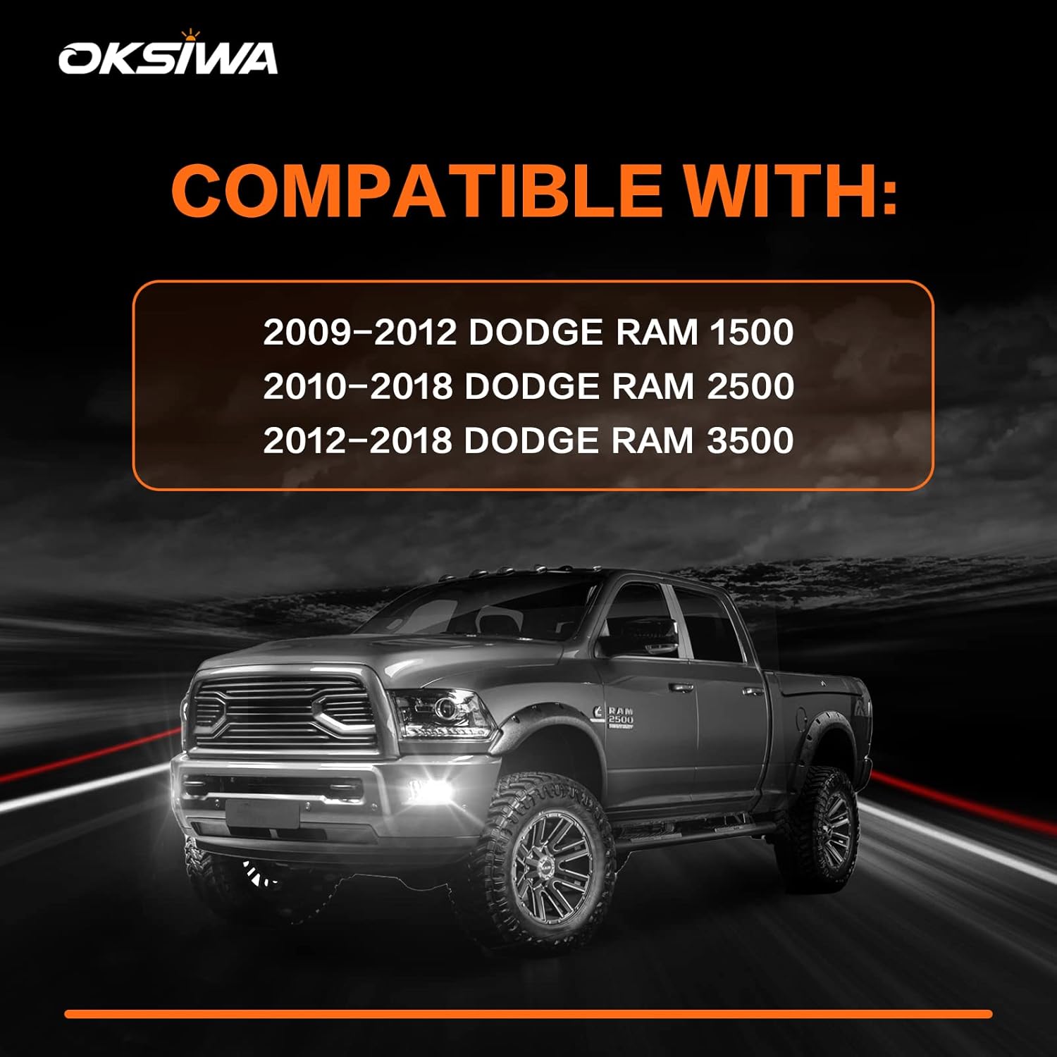 OKSIWA LED Fog Lights for Dodge Ram 1500 2009-2012,Dodge Ram 2500 2010-2018,Dodge Ram 3500 2012-2018 Pickup Truck Bumper Fog Lamps Replacement