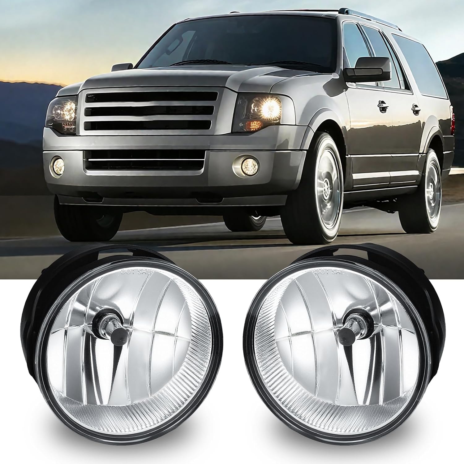 OKSIWA Led Fog Lights Compatible with Ford Expedition 2008 2009 2010 2011 2012 2013 2014 Upgrade and Modified 1 Pair Led Fog Lamp, Fog Light Assembly