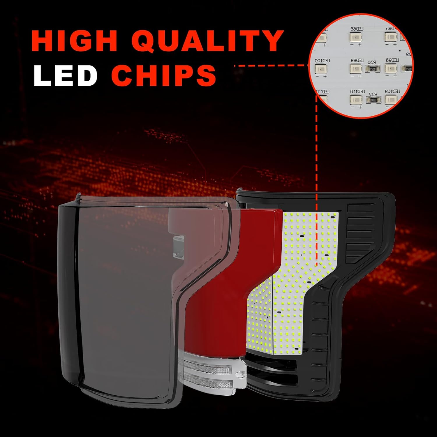 OKSIWA Sequential Full Led tail lights for Ford F150 2015-2020 Starting Animated Rear Light Assembly, Dynamic Turn Signal,Brake Light,Reverse Light Smoked