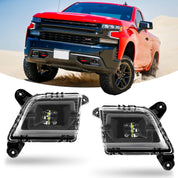 OKSIWA Clear Lens Led Fog Lights Compatible with 2019 2020 2021 2022 2023 Chevrolet Silverado 1500 2500HD 3500HD Upgrade and Modified 1 Pair Led Fog Lamp, Fog Light Assembly,Black