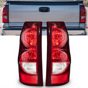 OKSIWA Tail Light with bulbs for 2003-2006 Chevy Silverado, Running Light Turn Signal, Brake, Reverse,Driver and passenger side Rear Taillights With Bulb and Harness,Black Trim