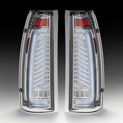 OKSIWA Transparent Full Led Tail Lights Fit for 1988-1999 Chevy GMC C/K Pickup Truck Silverado Tahoe Suburban Sierra Yukon Dynamic Turn Signal Brake Light Reverse Light Starting Animated Rear Light Assembly