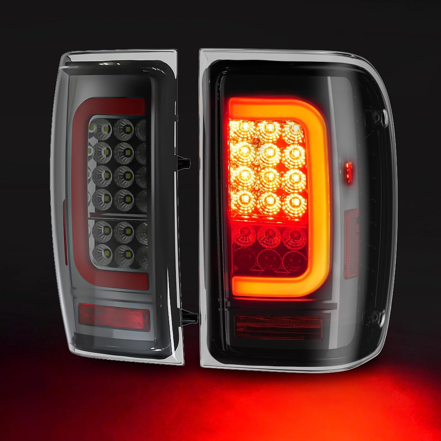 OKSIWA Full Led Tail Lights Compatible with Ford Ranger 2001-2011 Turn Signal, Brake Light, Reverse Light Rear Light Assembly Smoked