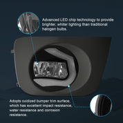 OKSIWA LED Fog Lights for 2006 2007 2008 2009 Toyota 4Runner, Front Driving Fog Light Lamps | Assembly Replacement Kit | Clear Lens