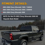 OKSIWA Tail Light with bulbs for 2003-2006 Chevy Silverado, Running Light Turn Signal, Brake, Reverse,Driver and passenger side Rear Taillights With Bulb and Harness,Red Trim