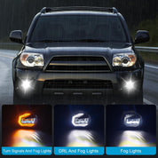 OKSIWA LED Fog Lights for 2006 2007 2008 2009 Toyota 4Runner, Front Driving Fog Light Lamps | Assembly Replacement Kit | Clear Lens