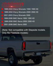 OKSIWA Sequential LED Tail Lights for 1999-2002 Chevy Silverado 1500/2500 & 1999-2006 GMC Sierra 1500/2500/3500 with Start-Up Animation, Dynamic Turn Signals, Brake Light,Reverse Light -Smoked