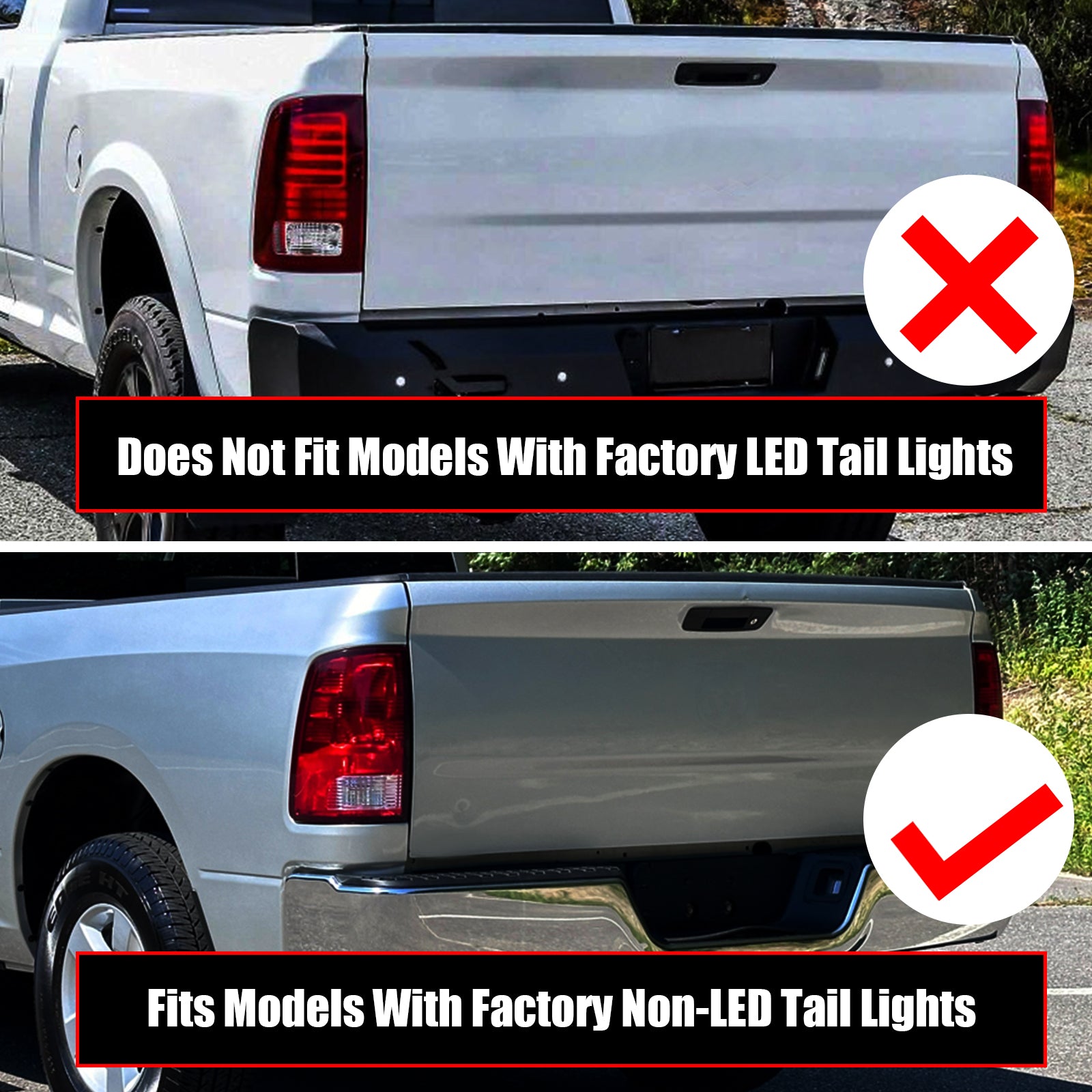 OKSIWA Full Led tail lights for 2009-2018 Dodge Ram Rear Light Assembly Turn Signal,Brake Light,Reverse Light Smoked 1 Pair Rear Lights