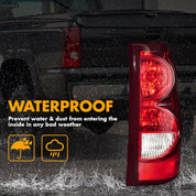 OKSIWA Tail Light with bulbs for 2003-2006 Chevy Silverado, Running Light Turn Signal, Brake, Reverse,Driver and passenger side Rear Taillights With Bulb and Harness,Black Trim