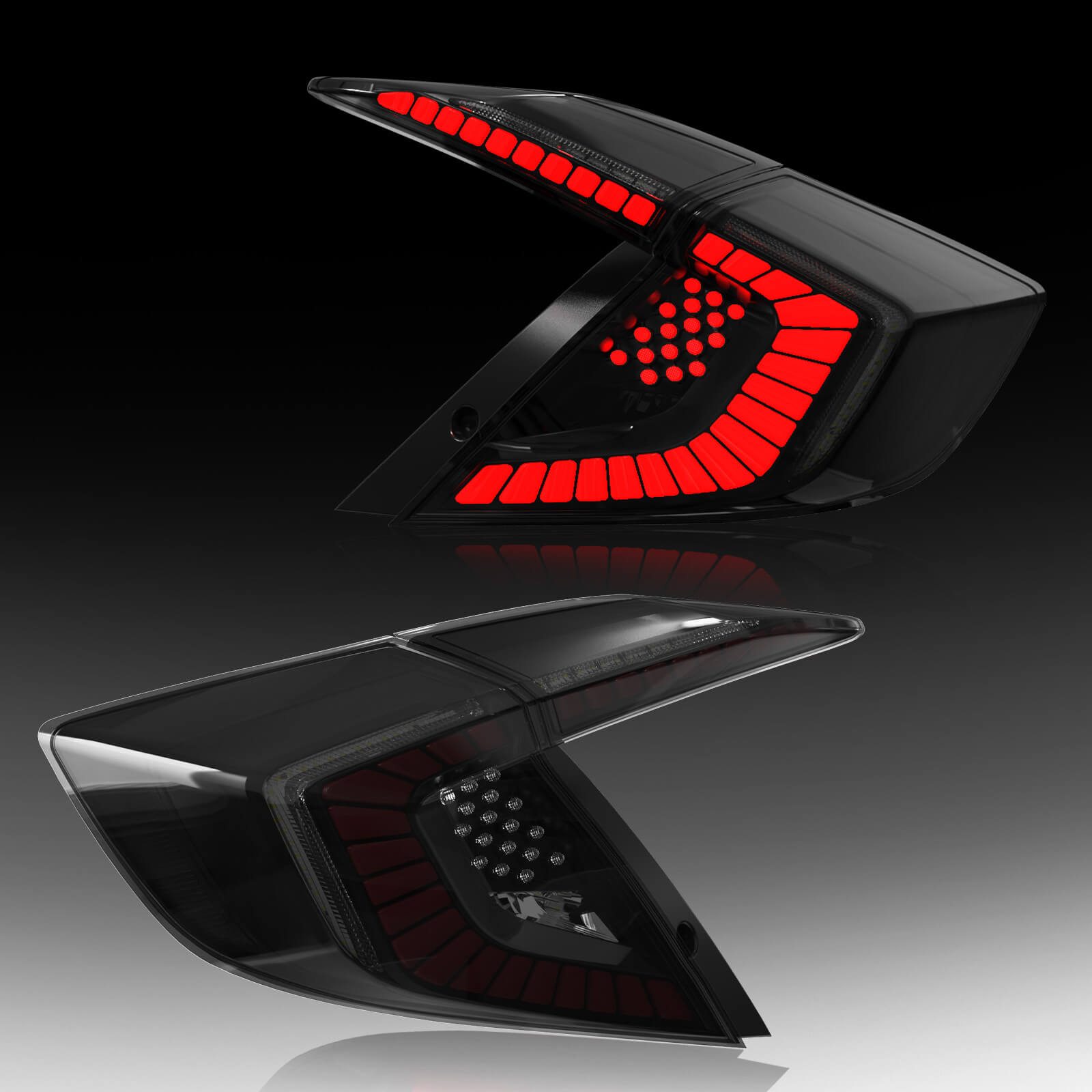 OKSIWA Sequential LED Tail Lights Compatible with Honda Civic 10th Gen Sedan 2016-2021, Not for Hatchbacks, Starting Animated Tail Light Assembly, Parking Light, Brake Turn Signal Lights, Reverse Lights