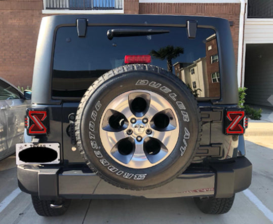 OKSIWA LED Tail Lights Fit For 2007-2018 Jeep Wrangler JK JKU Sport/Sahara/Rubicon, with Starting Dynamic Animation,Unique Shaped Design
